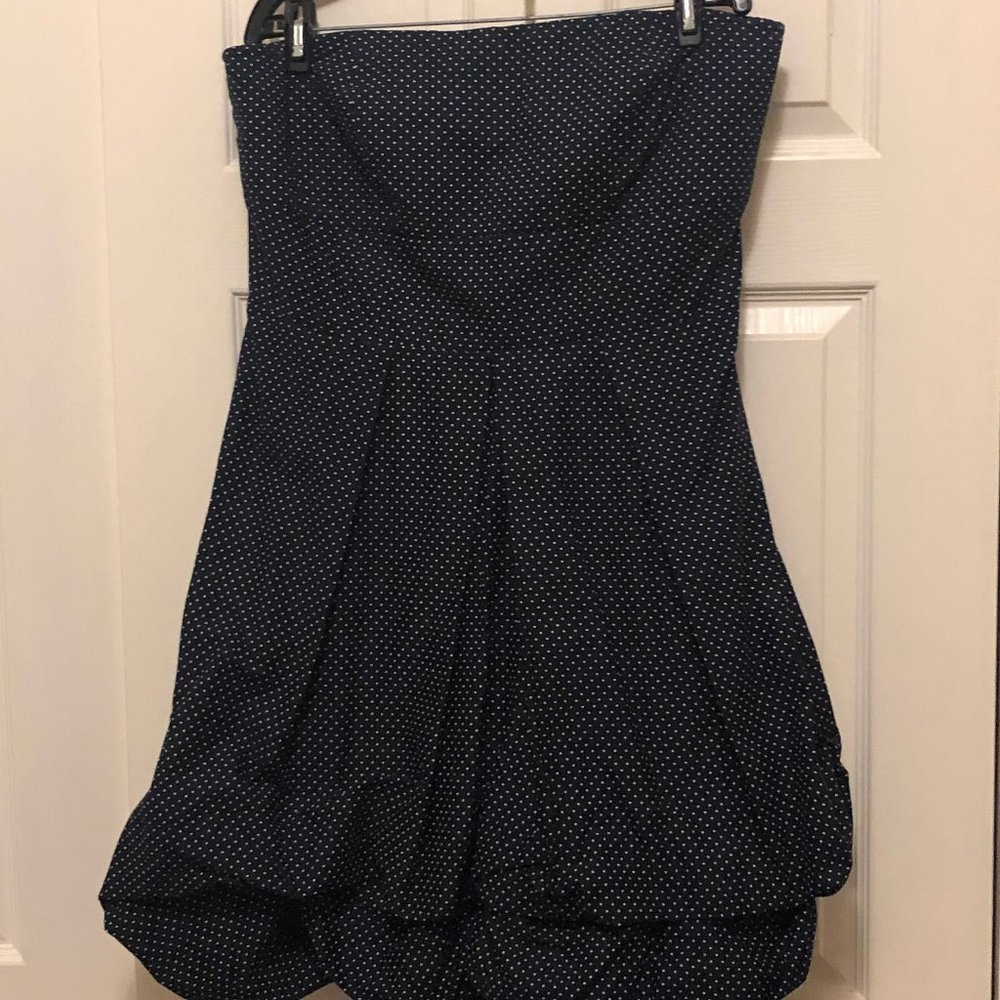 Blue Strapless bubble dress